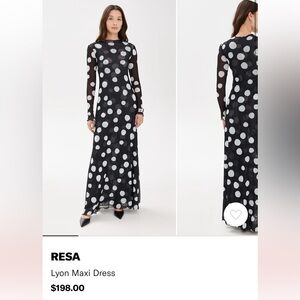 RESA Lyon Black and White Polka Dot Maxi Dress